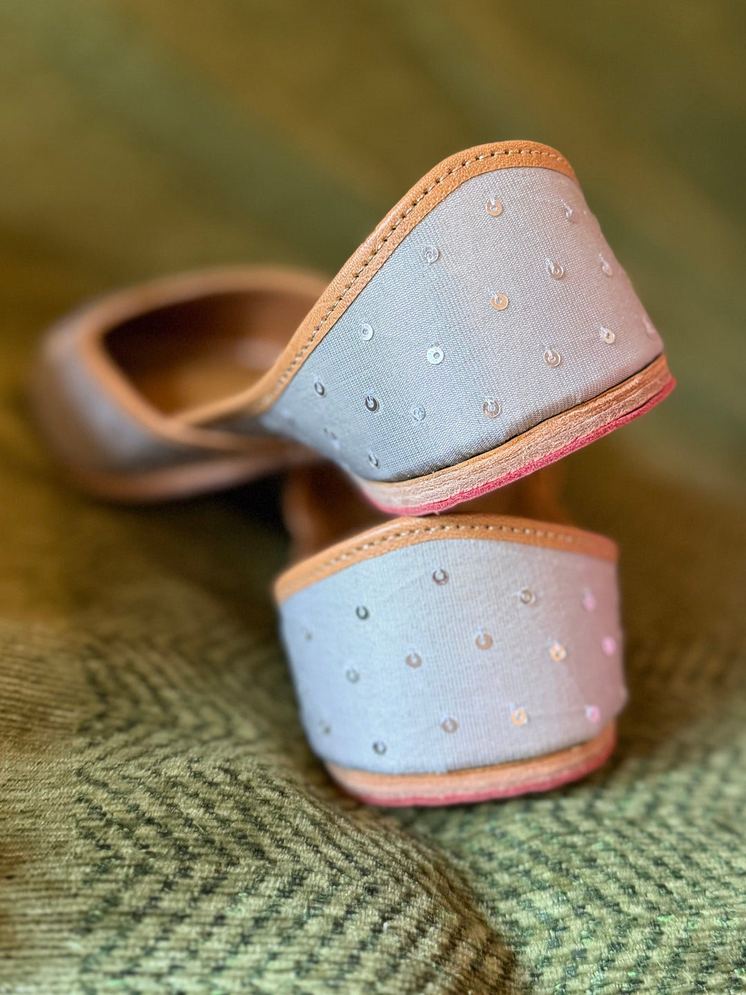 GLITTER Floral Blue Juttis