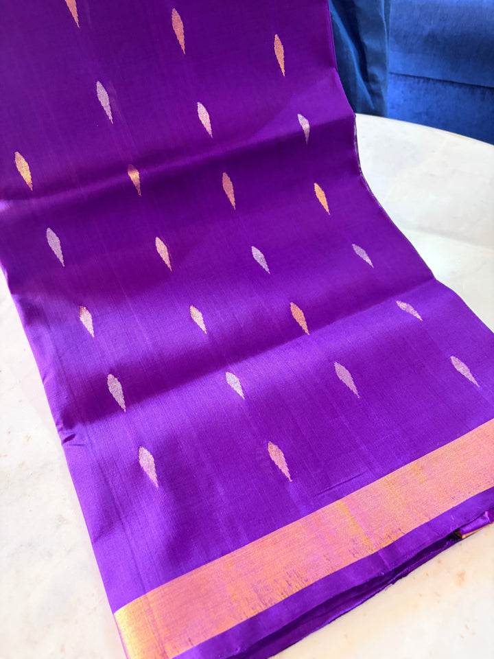Soundarya -Royal Purple - Uppada Jamdani Silk Saree | SILK MARK CERTIFIED | SHOBITAM