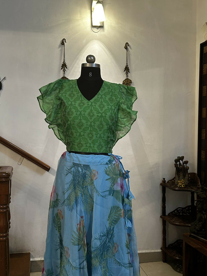 Yuvathi fancy Lehenga Blue / Green | SHOBITAM