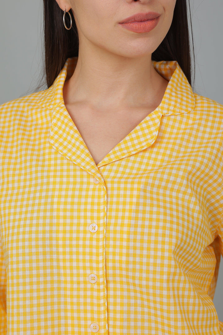 Spring Checks Cotton Night Suit Set