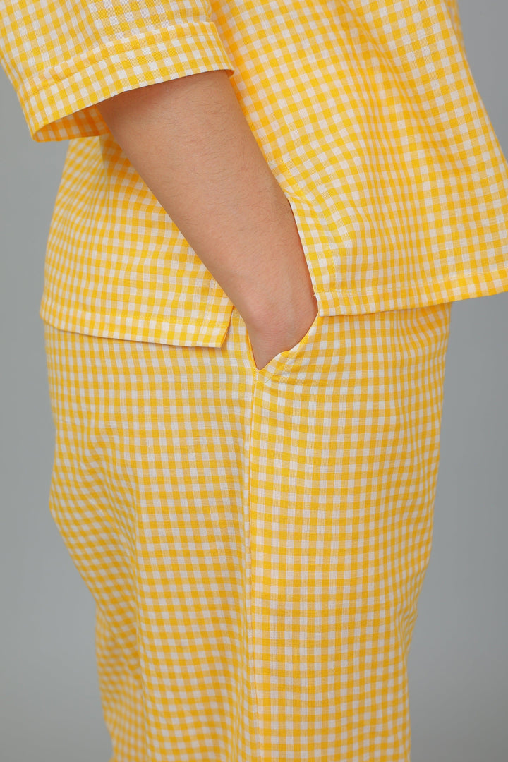 Spring Checks Cotton Night Suit Set