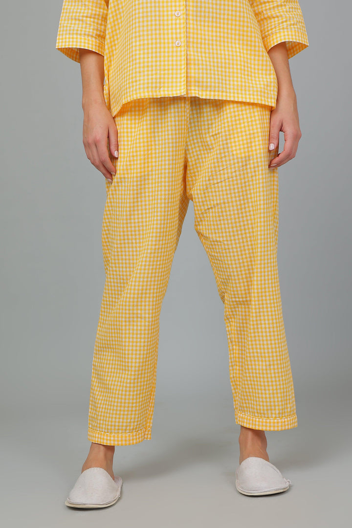 Spring Checks Cotton Night Suit Set
