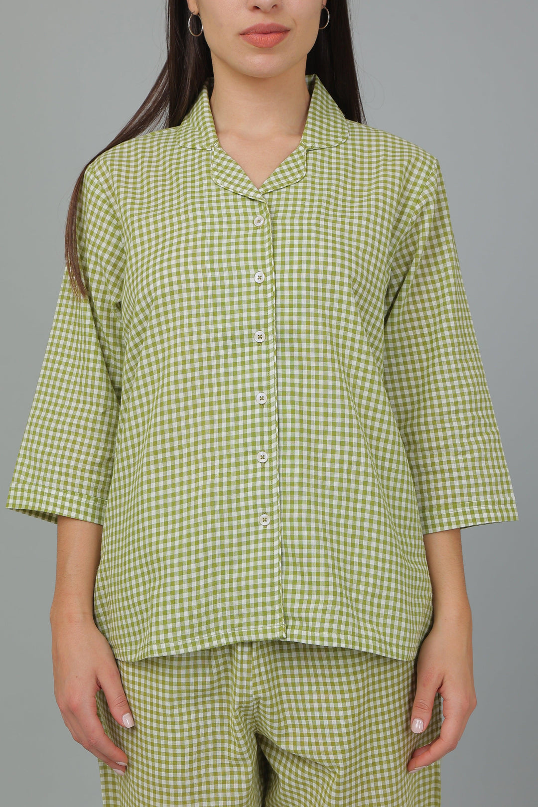 Spring Checks Cotton Night Suit Set