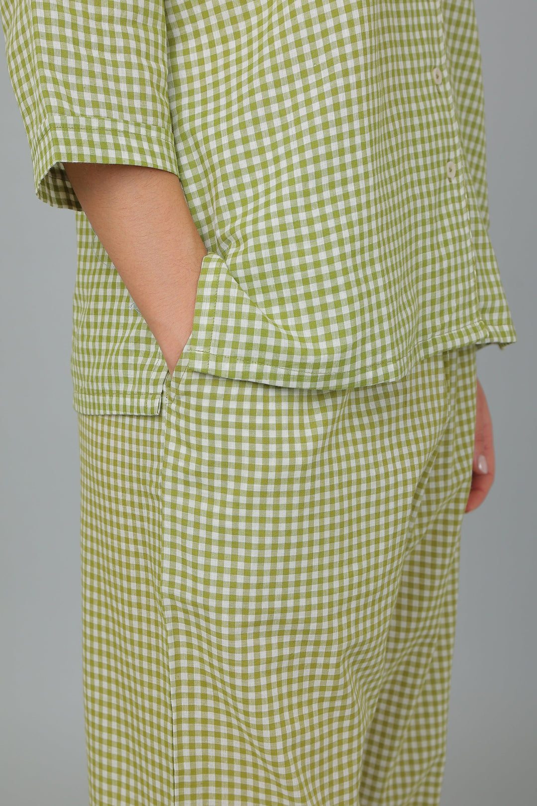 Spring Checks Cotton Night Suit Set