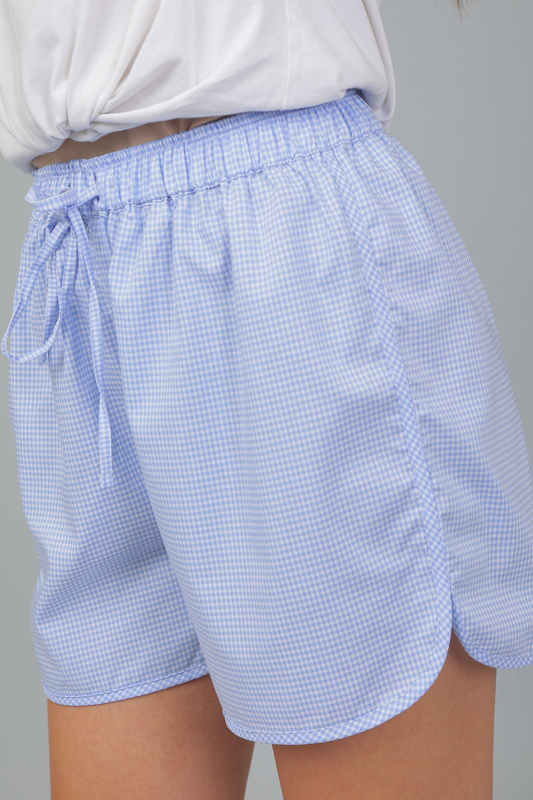Amber Cotton Checks Shorts | SHOBITAM
