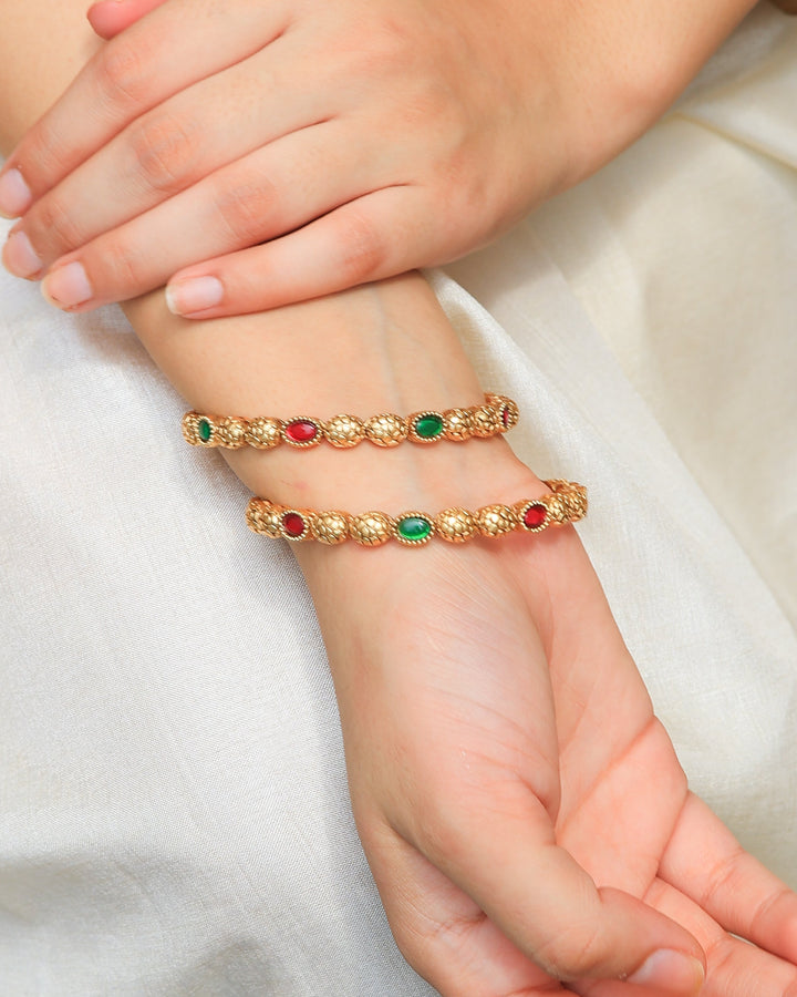 Kavya Multi Colour Stone Bangles | SHOBITAM
