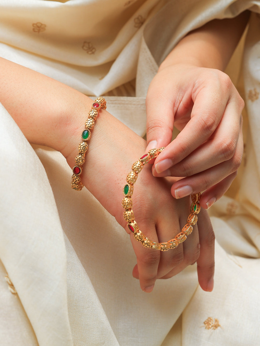 Kavya Multi Colour Stone Bangles | SHOBITAM