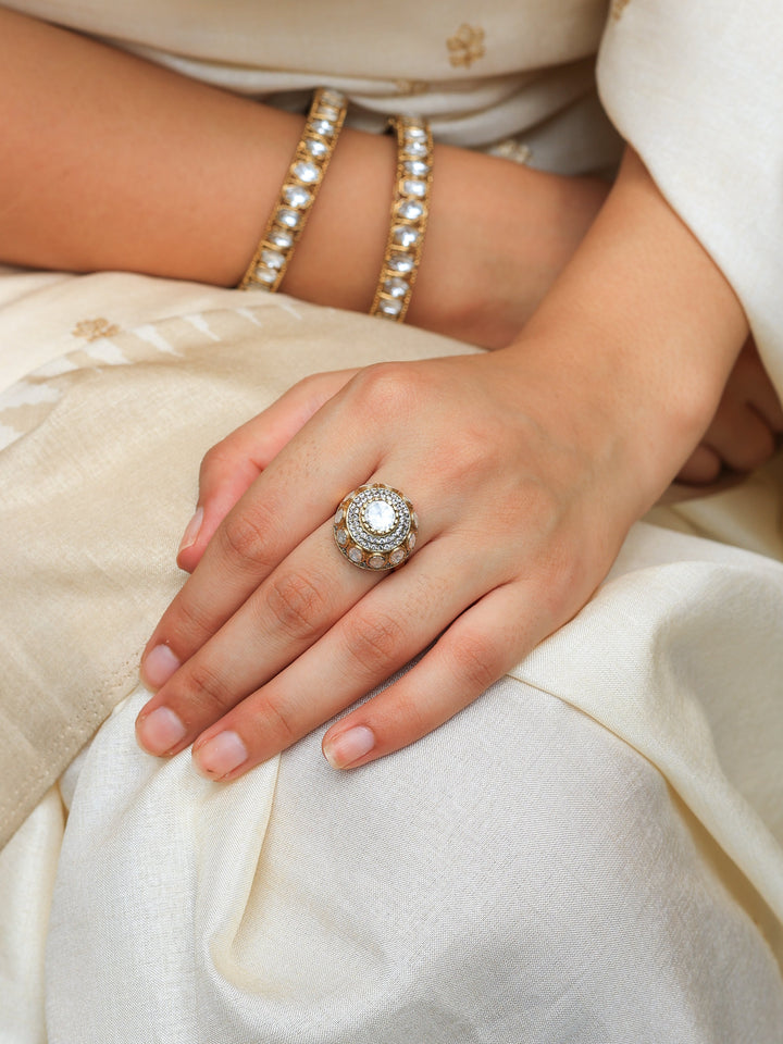 Akrati Regal Elegance Mossanite Ring | SHOBITAM