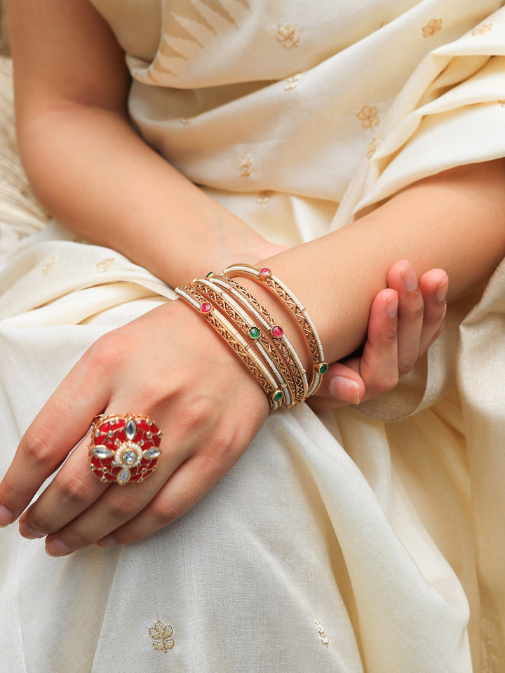 Ahana Timeless Elegance Tyaani kundan Ring | SHOBITAM
