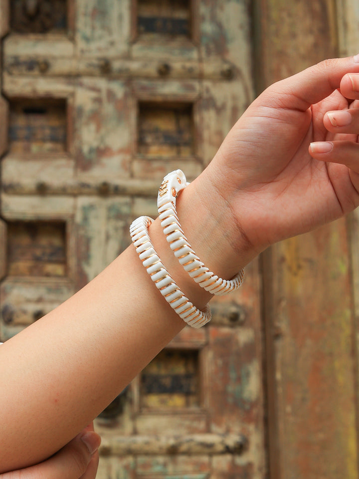 Rupali Hathi Mukh Shakha Pola Bangles | SHOBITAM