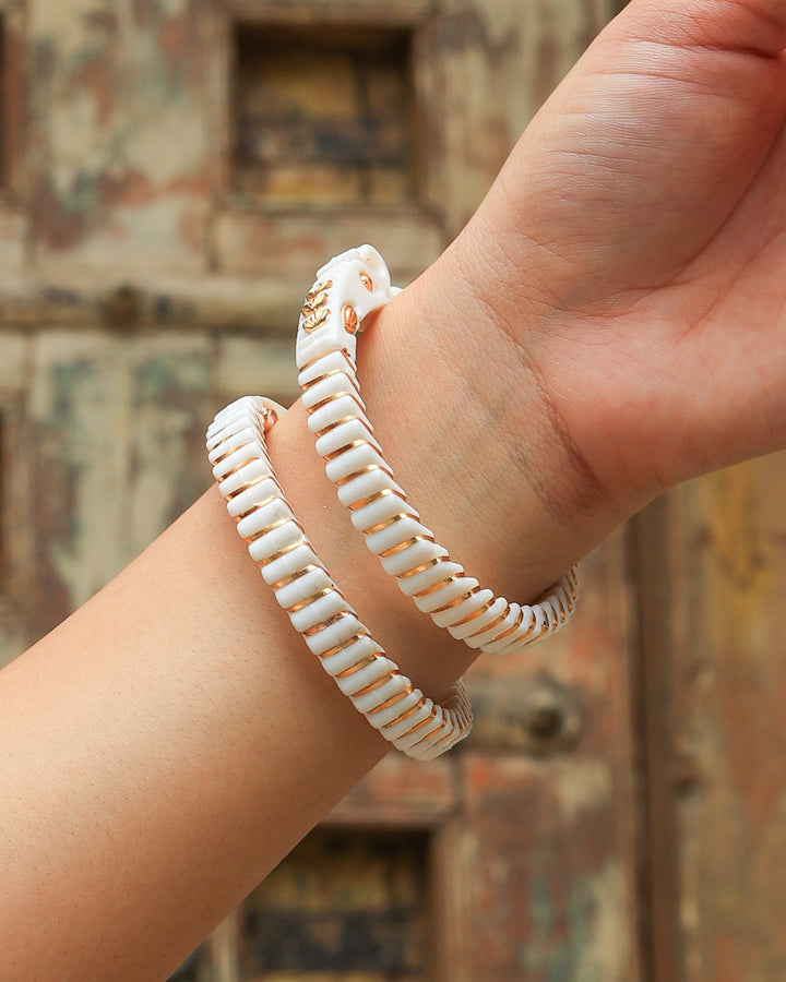 Rupali Hathi Mukh Shakha Pola Bangles | SHOBITAM