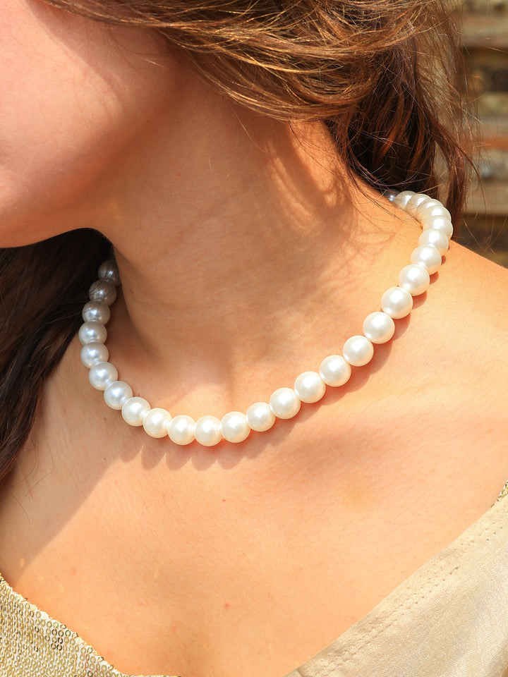 Kesar shell water pearls mala | SHOBITAM