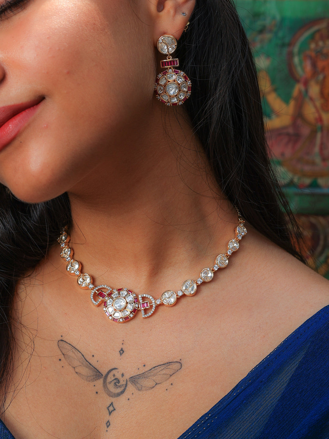 Hasnita tyaani kundan necklace-set | SHOBITAM