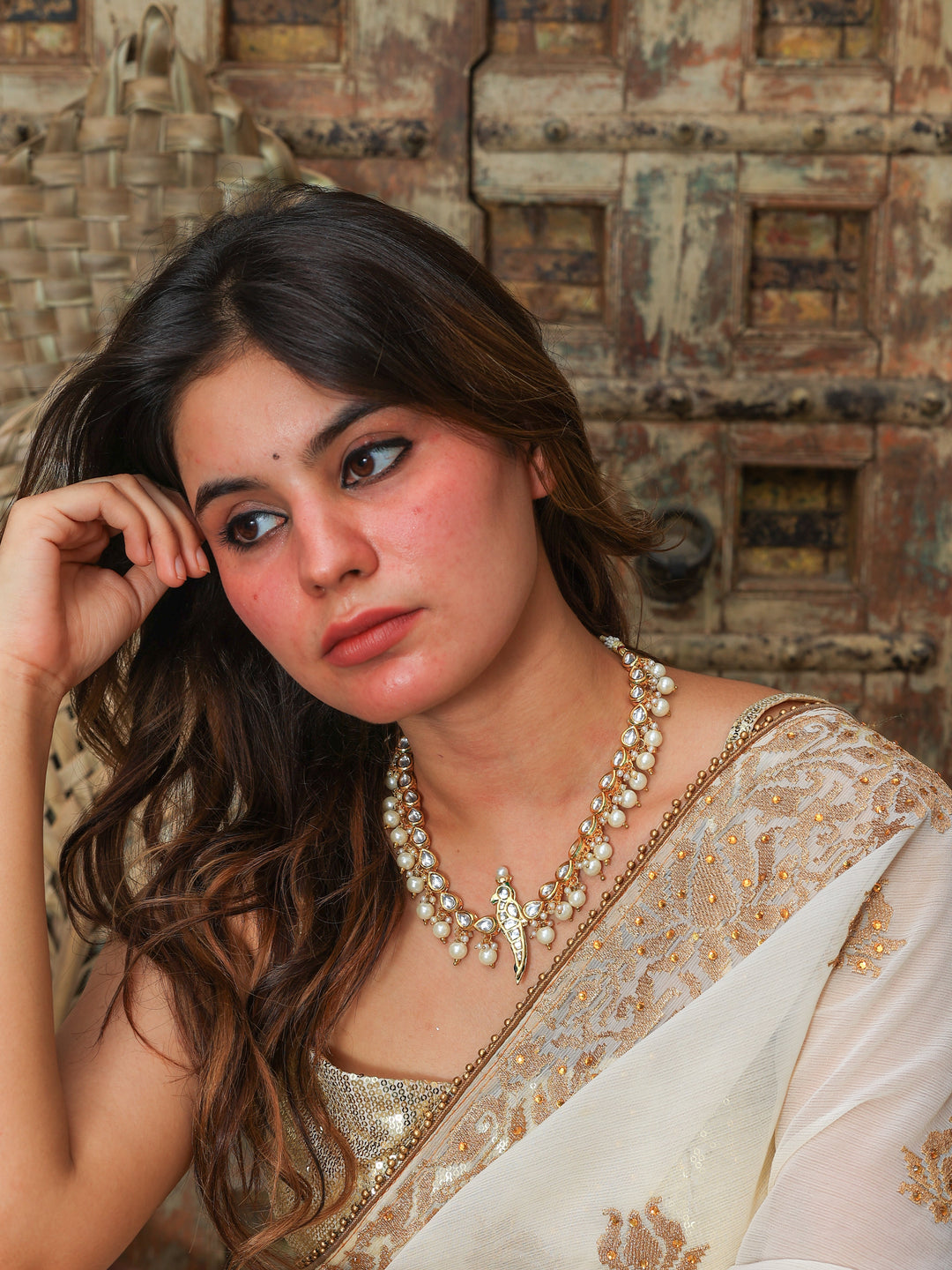 Chiriya kundan necklace | SHOBITAM