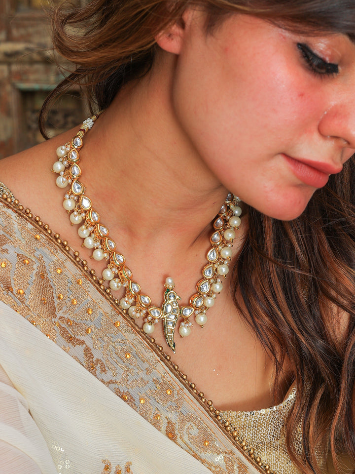 Chiriya kundan necklace | SHOBITAM