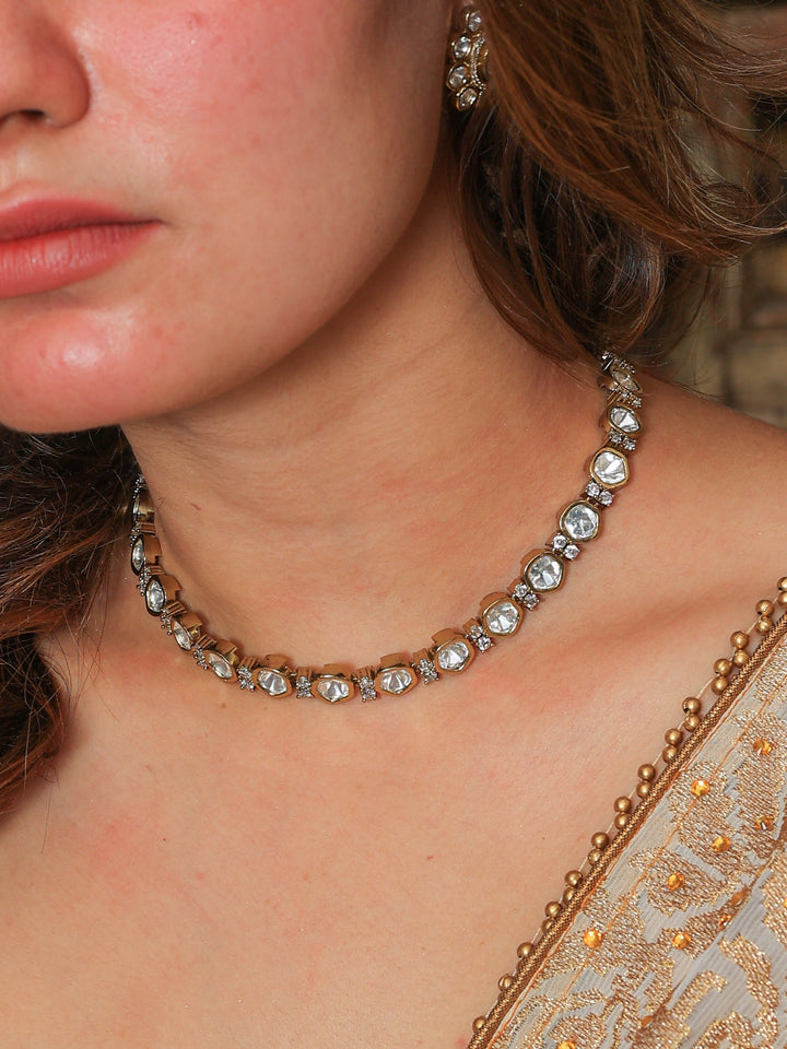 Ratna kundan single string necklace set | SHOBITAM
