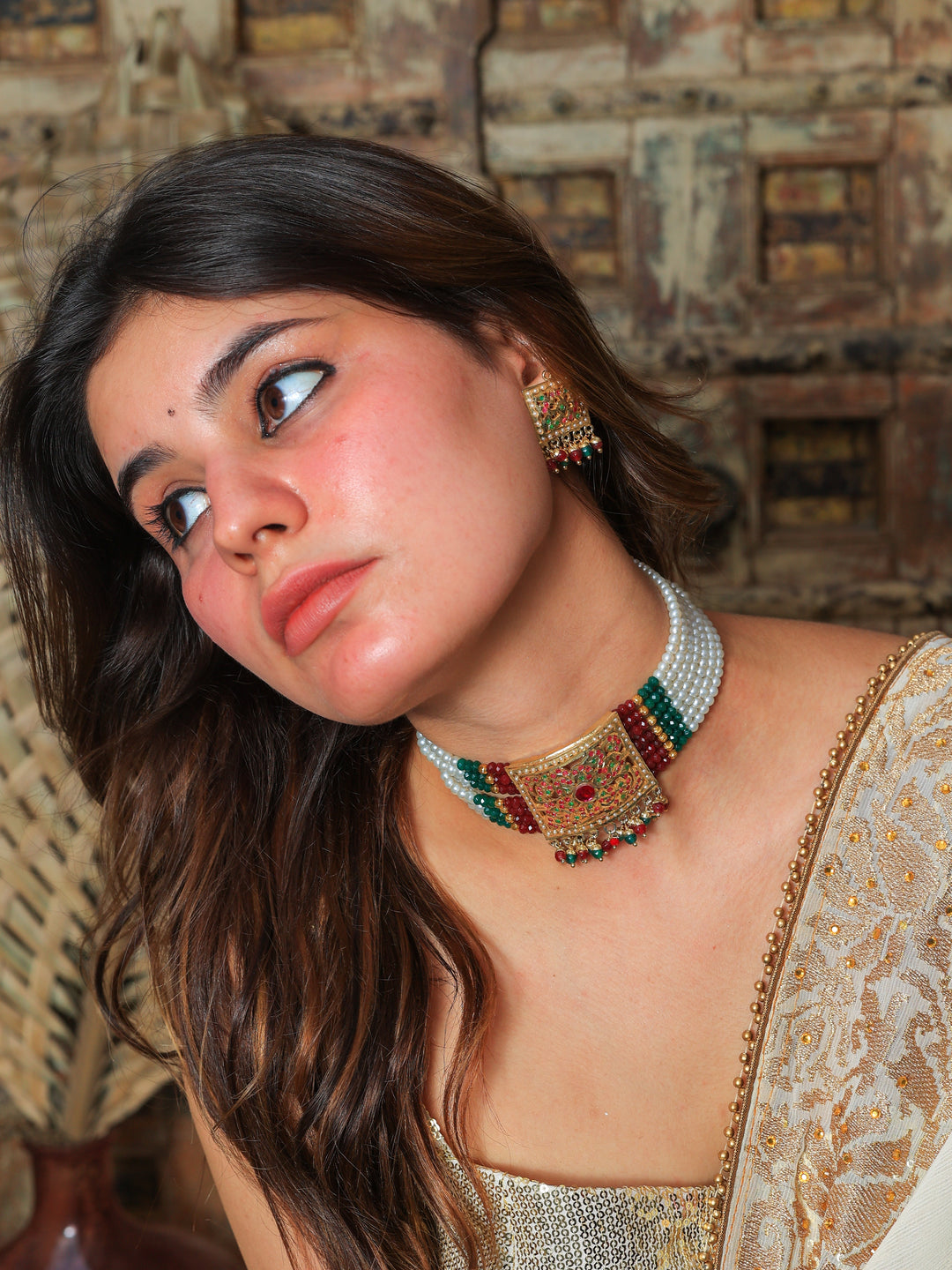 Latika Jadau necklace set | SHOBITAM