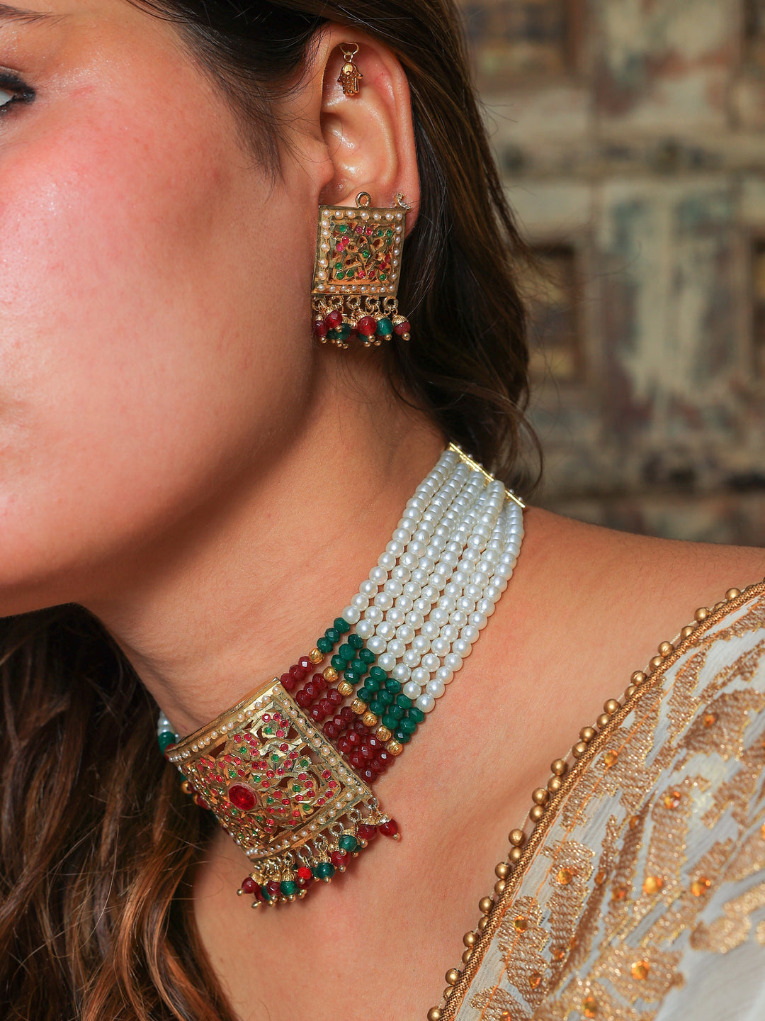 Latika Jadau necklace set | SHOBITAM