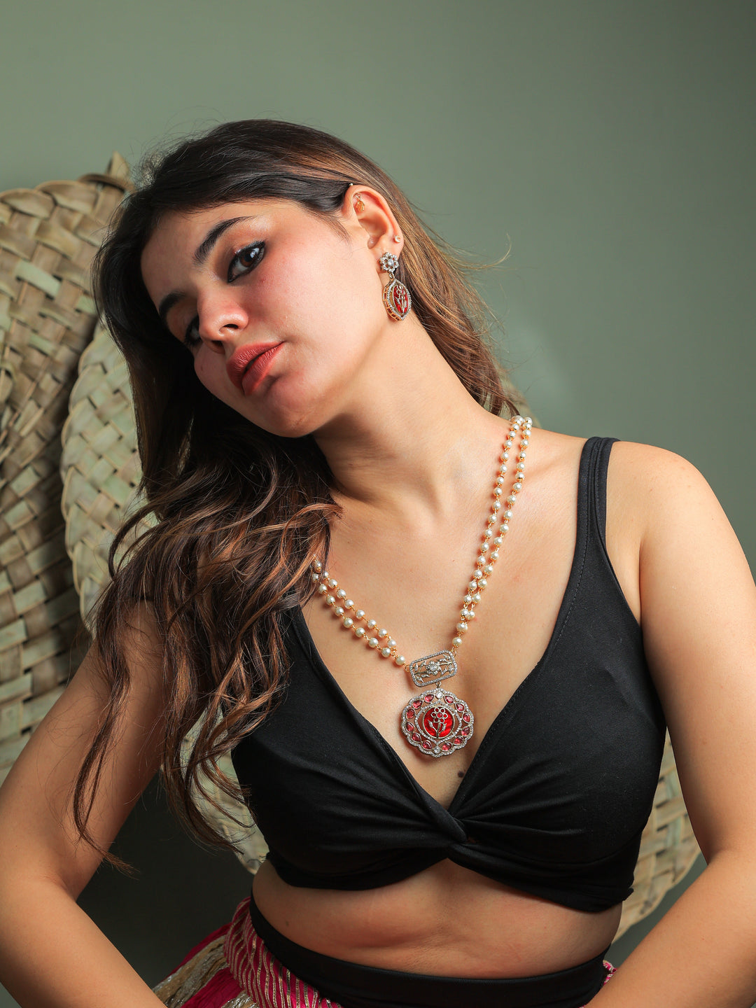 Umaid monalisa stone necklace set | SHOBITAM