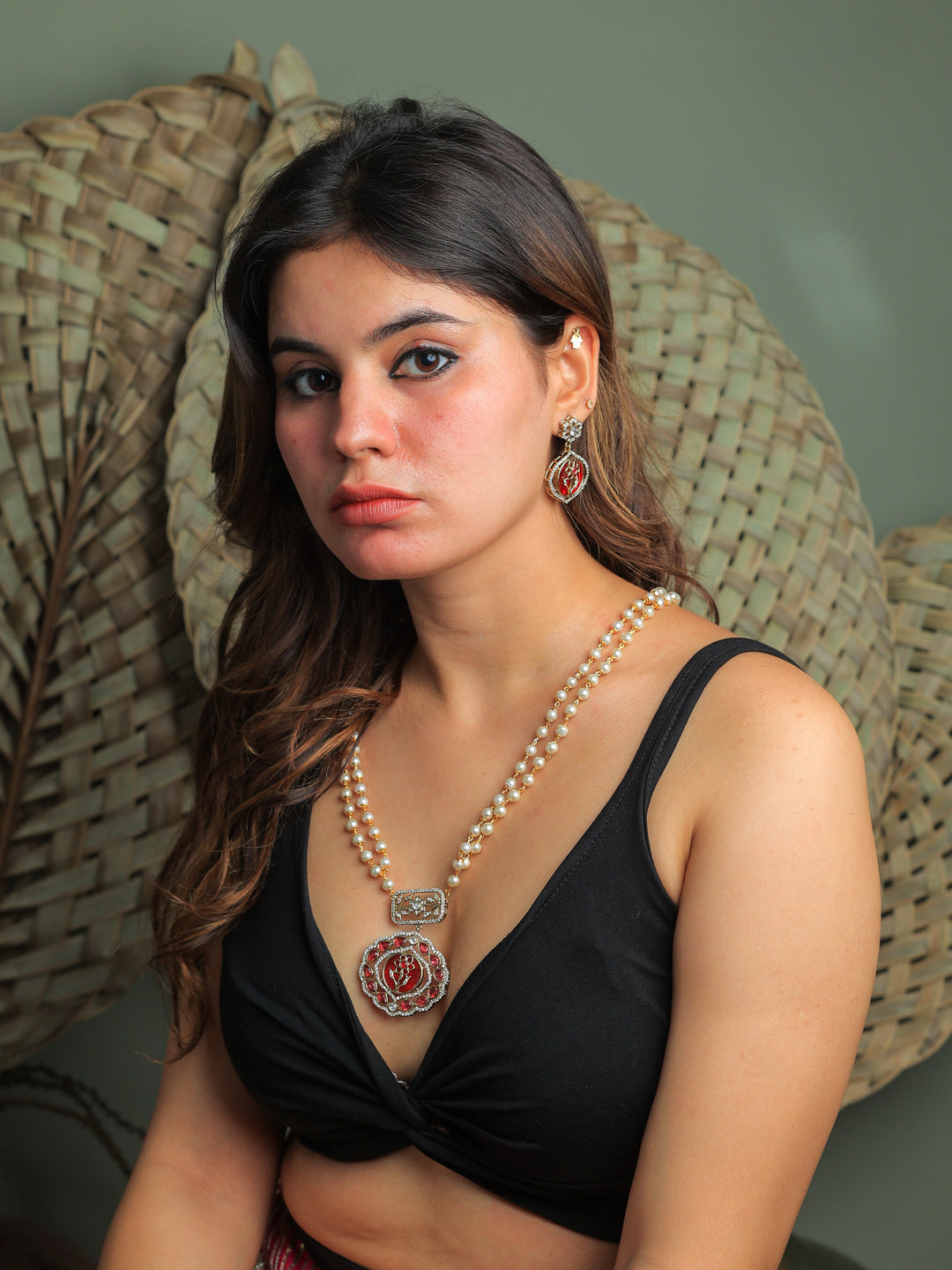 Umaid monalisa stone necklace set | SHOBITAM