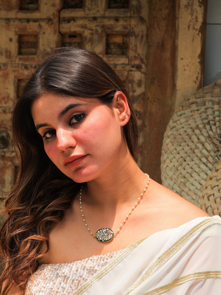 Kamna Enamel pendant necklace | SHOBITAM