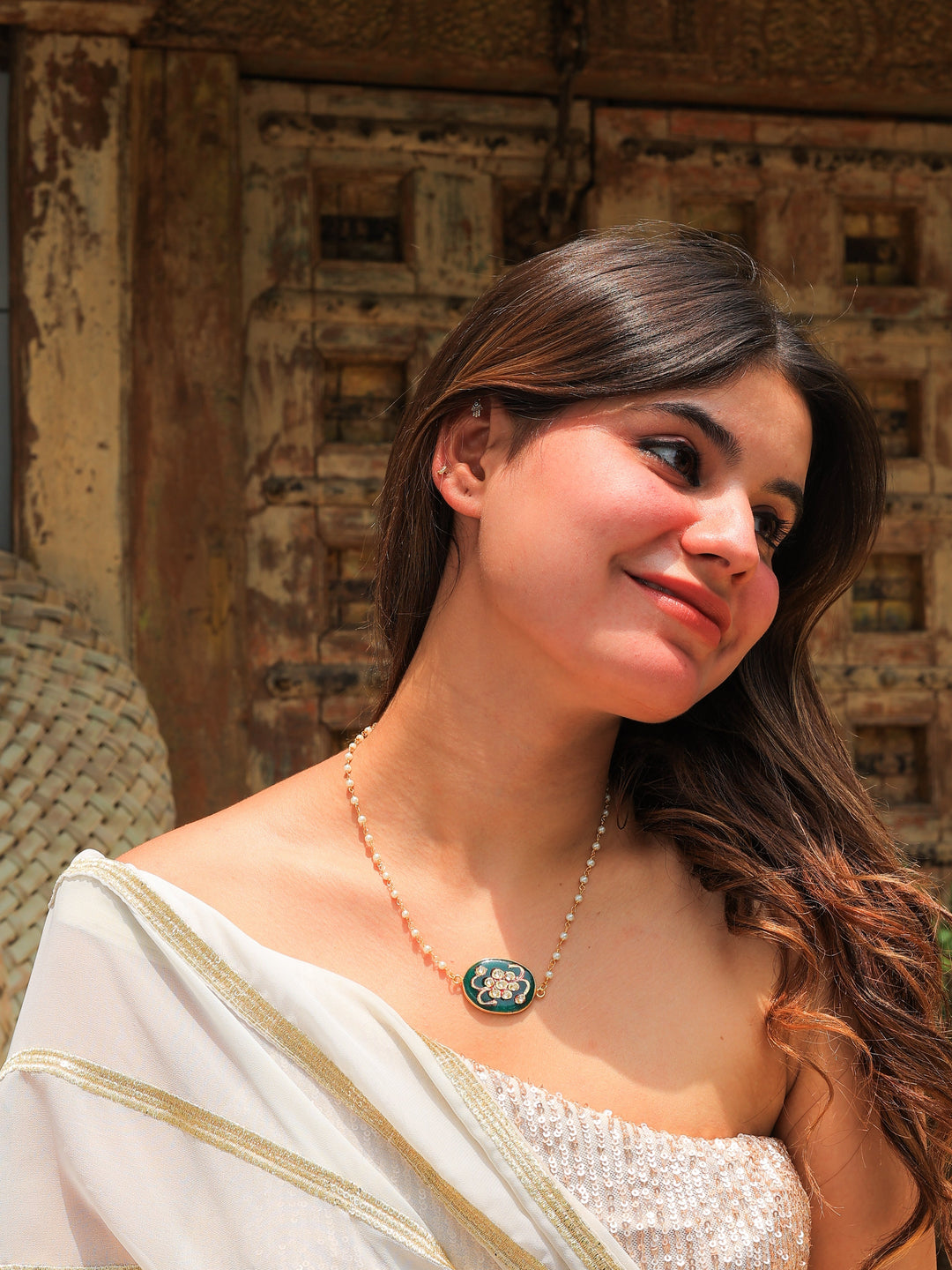 Kamna Enamel pendant necklace