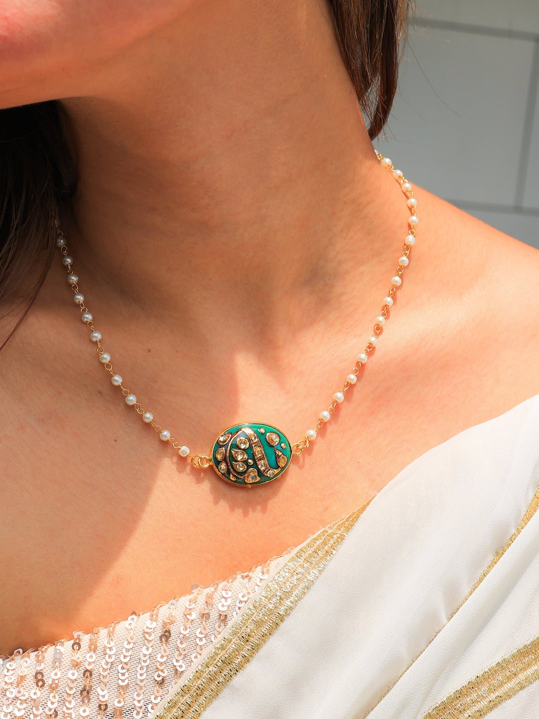 Kamna enamel pendant necklace | SHOBITAM