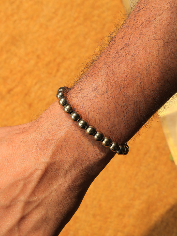 Unisex Money Magnet Bracelet (Golden Hematite Pyrite) | SHOBITAM