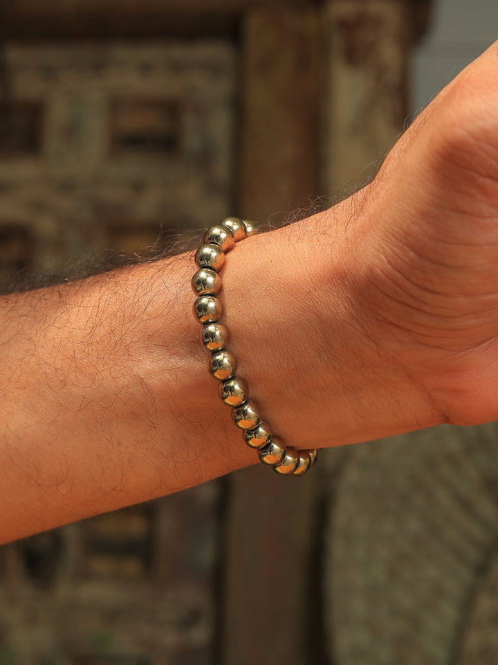 Unisex Money Magnet Bracelet (Golden Hematite Pyrite) | SHOBITAM