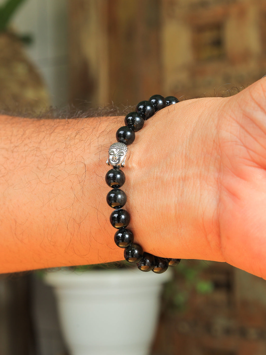 Unisex Anxiety Reliever Black Tourmaline Bracelet – Protection & Positivity | SHOBITAM