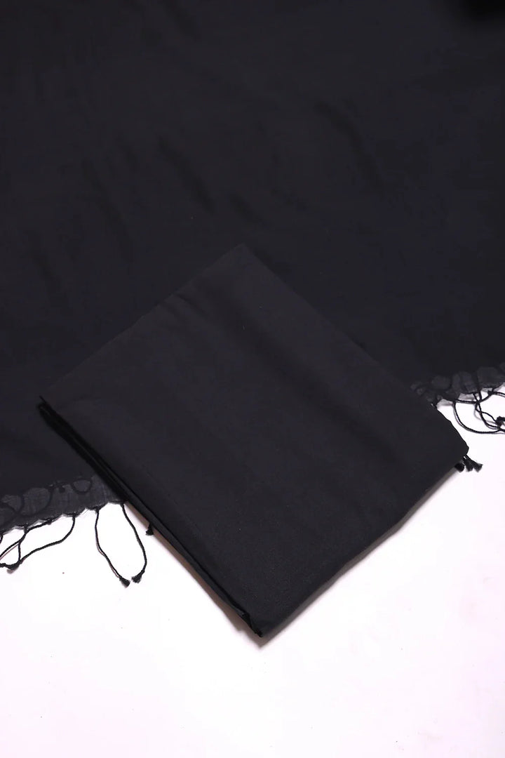Black & Yellow Hearts Woven Suit Set Dupatta | SHOBITAM