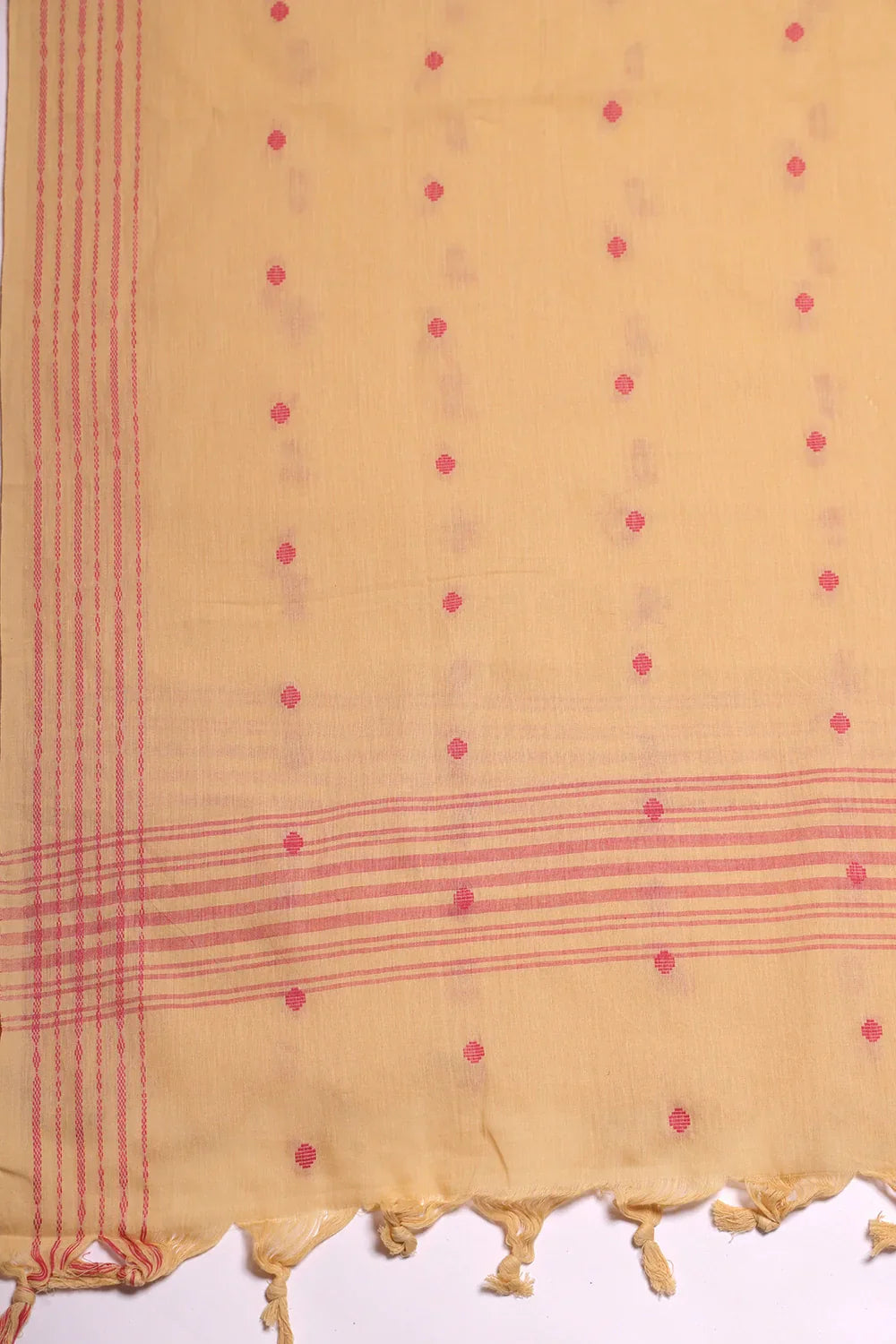 Pink & Beige Woven Suit Set with Subtle Buti & Dupatta | SHOBITAM