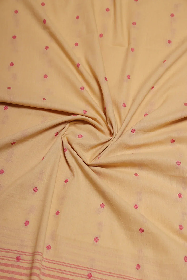 Pink & Beige Woven Suit Set with Subtle Buti & Dupatta | SHOBITAM