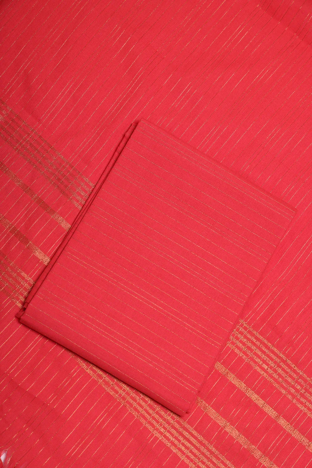 Peach Echo Pure South Cotton Zari 3-Piece Suit Set | SHOBITAM