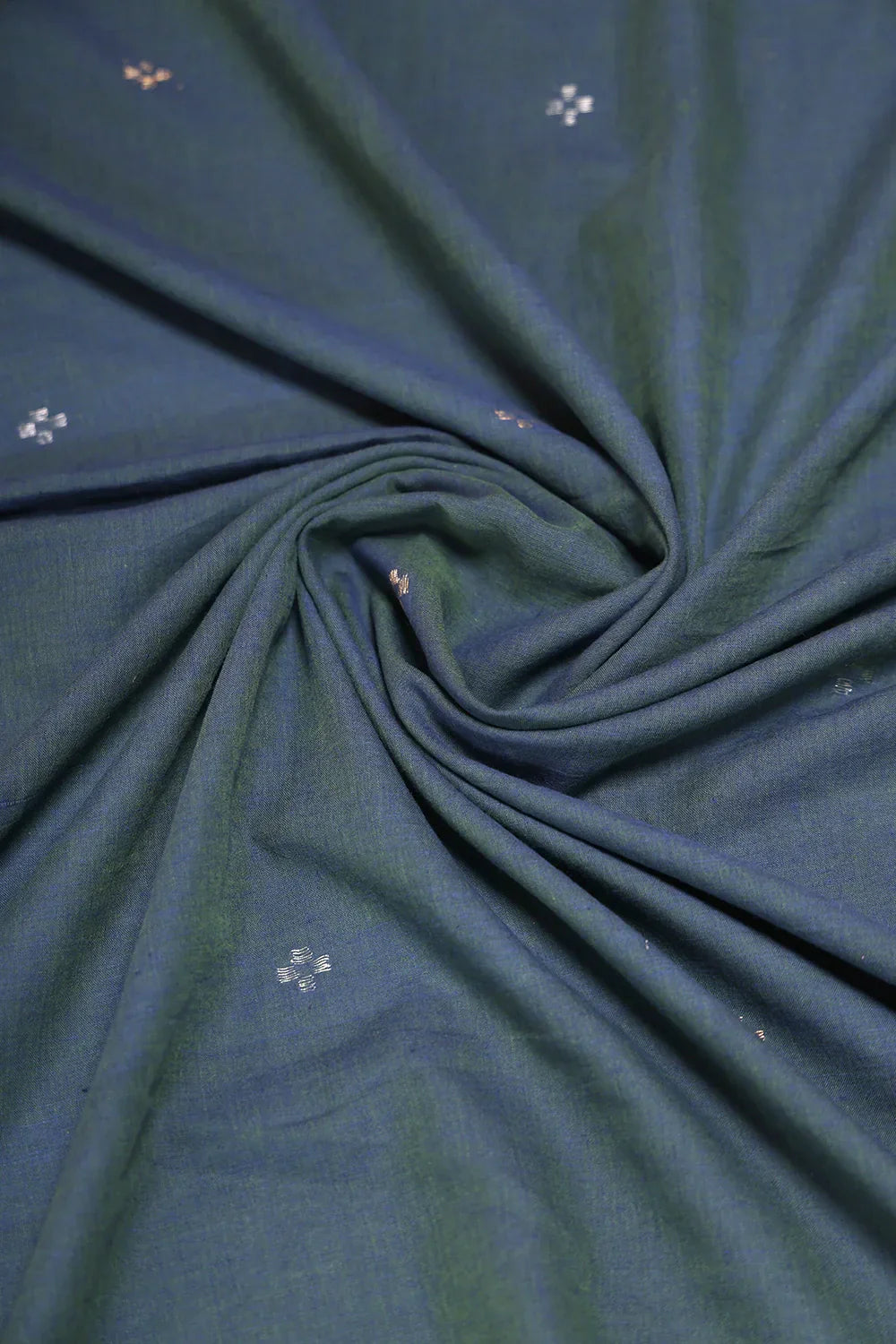 Handloom Teal Green Cotton Zari Jamdani Suit Set with Dupatta | SHOBITAM