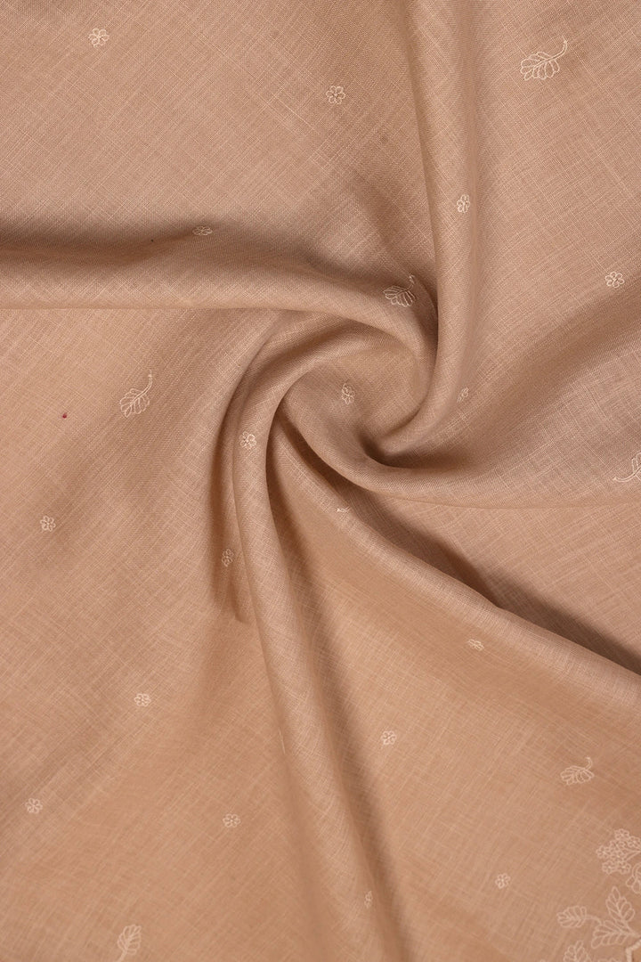 Beige Linen Embriodered Suit Set With Dupatta | SHOBITAM