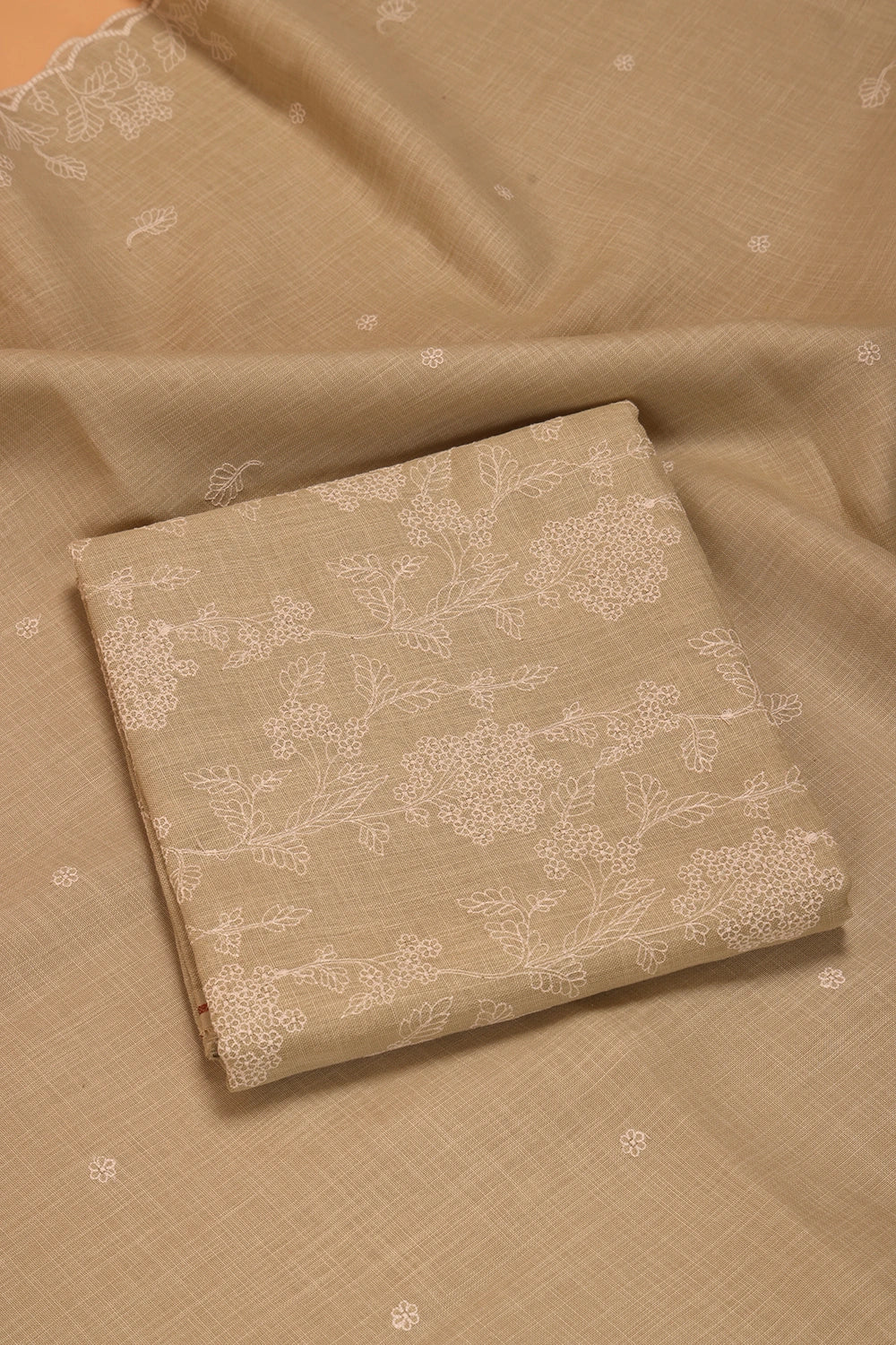 Pastel Green Linen Embriodered Suit Set With Dupatta | SHOBITAM
