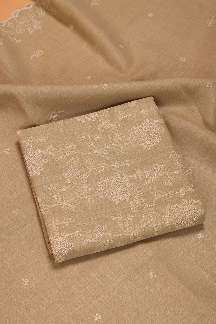 Pastel Green Linen Embriodered Suit Set With Dupatta | SHOBITAM