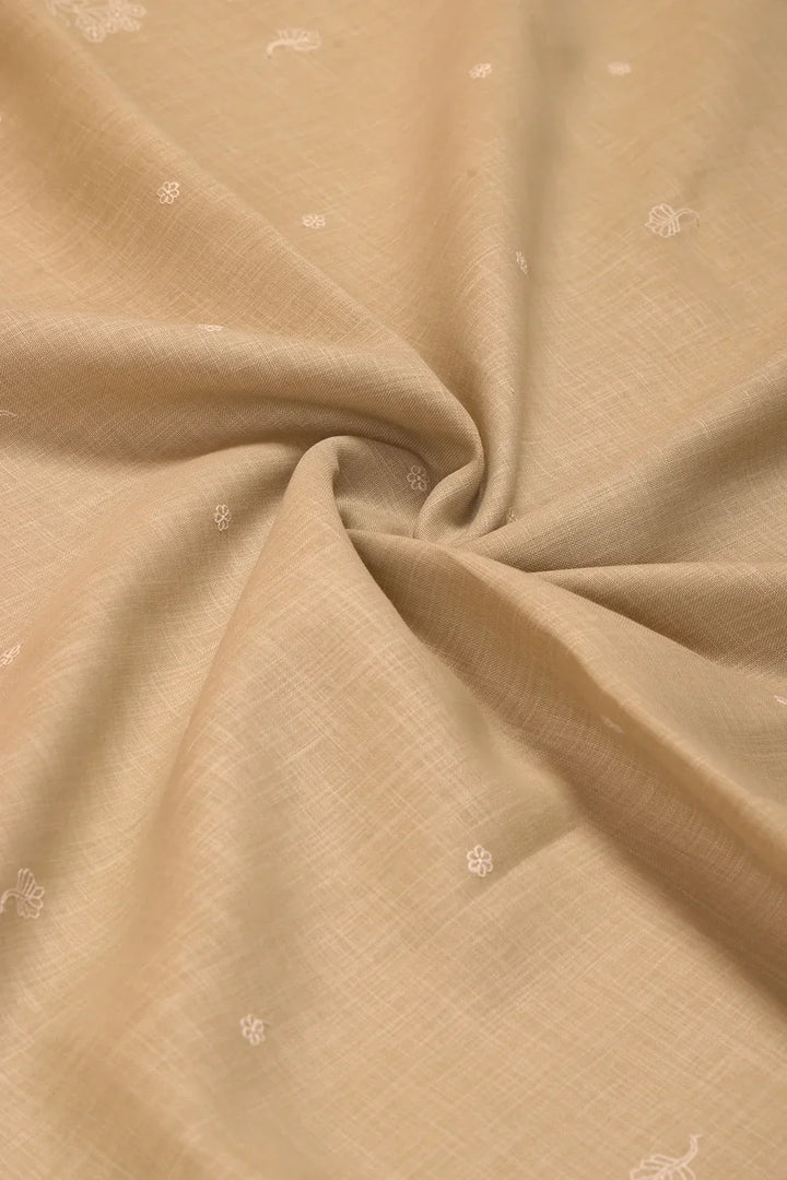 Pastel Green Linen Embriodered Suit Set With Dupatta | SHOBITAM