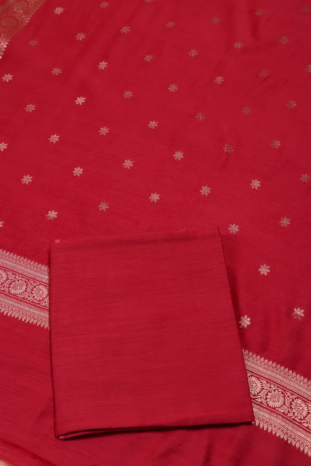 Handloom Pure Silk Red Banarasi Kurta Set WIth Dupatta | SHOBITAM