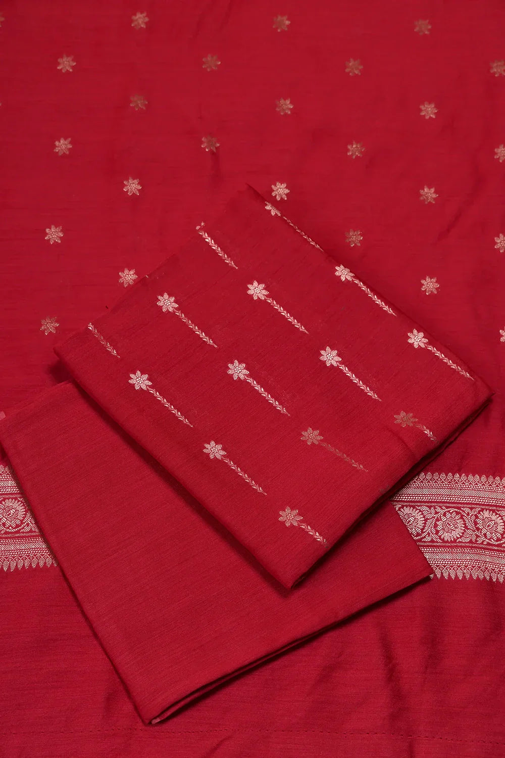 Handloom Pure Silk Red Banarasi Kurta Set WIth Dupatta | SHOBITAM