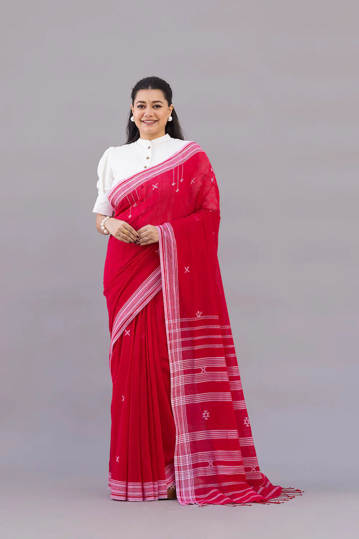 Komal White Cotton Blouse | SHOBITAM