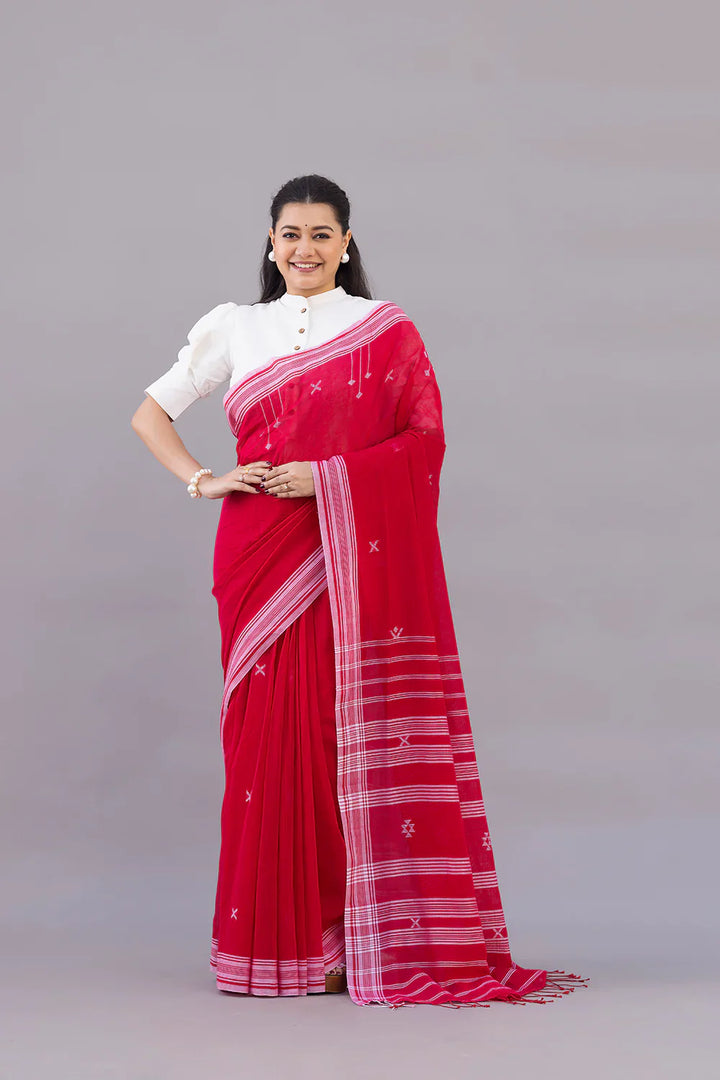 Komal White Cotton Blouse | SHOBITAM