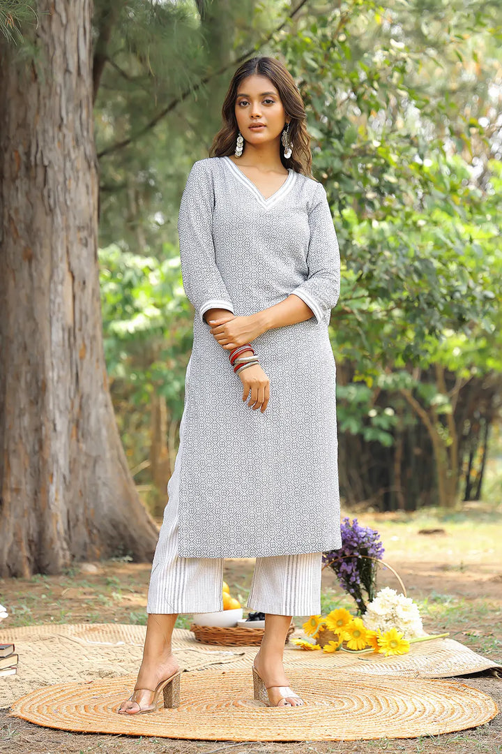 White Pure Cotton Co-ord Set | SHOBITAM