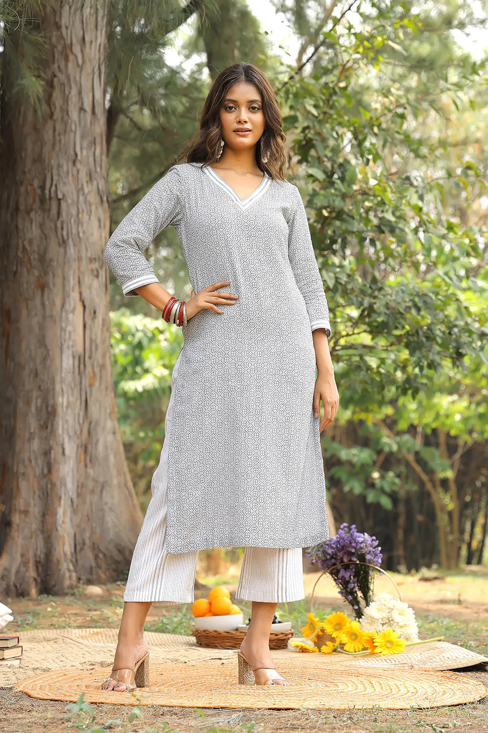 White Pure Cotton Co-ord Set | SHOBITAM