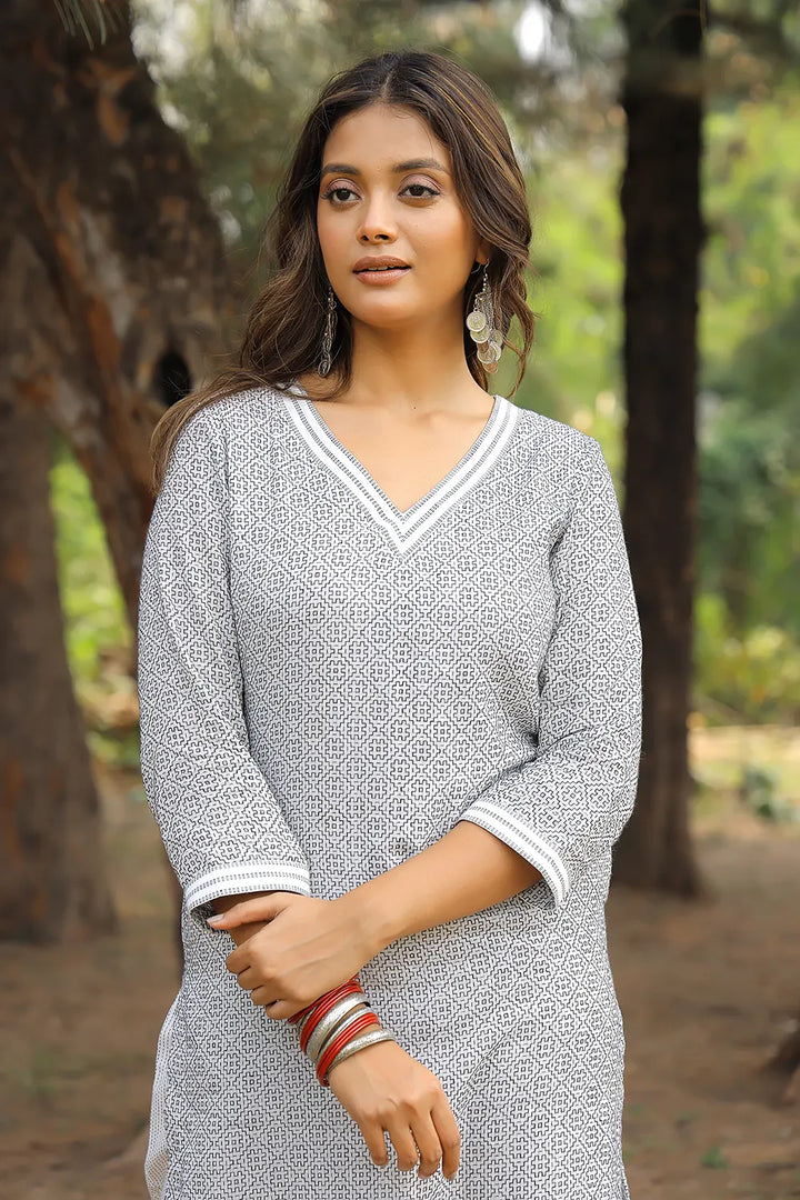 White Pure Cotton Co-ord Set | SHOBITAM