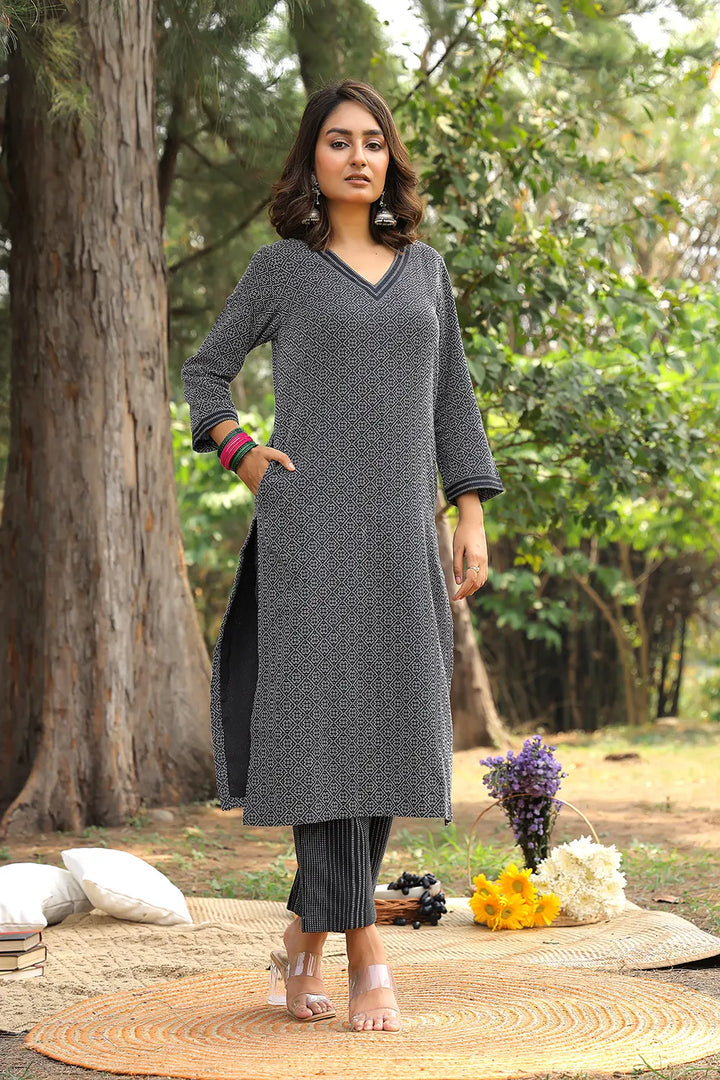 Black Pure Cotton Co-ord Set | SHOBITAM