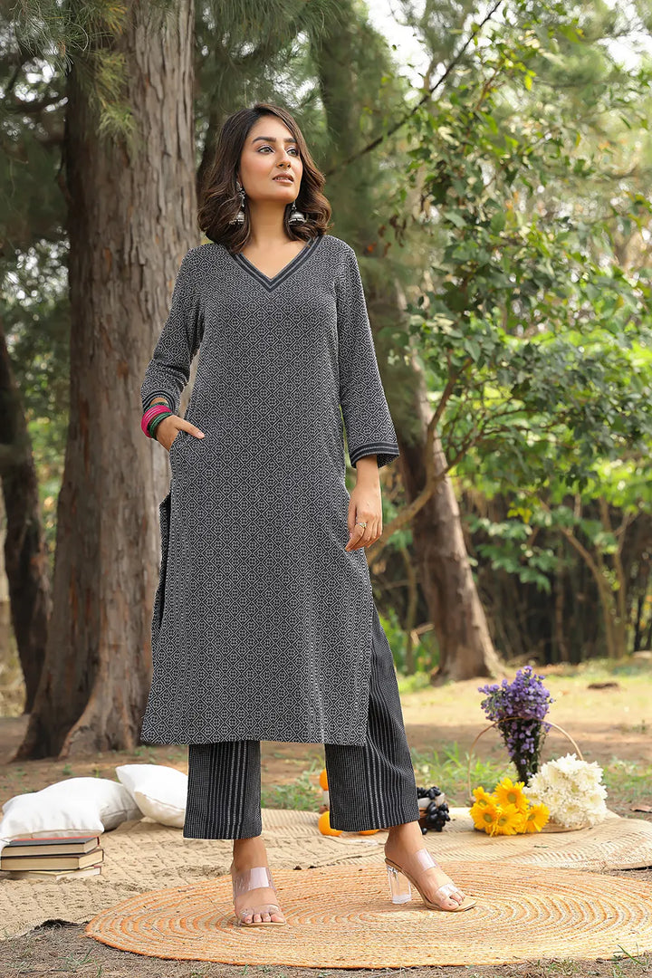 Black Pure Cotton Co-ord Set | SHOBITAM