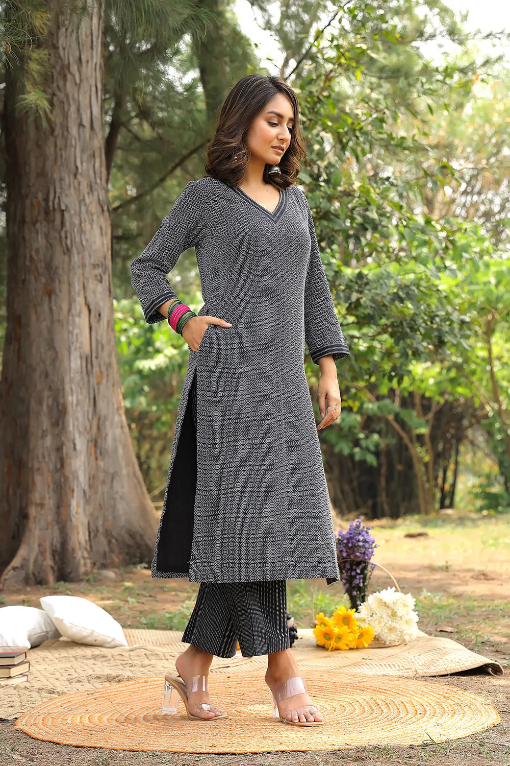 Black Pure Cotton Co-ord Set | SHOBITAM