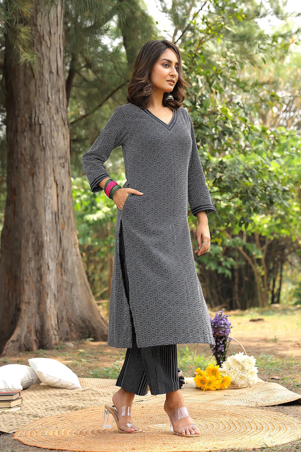 Black Pure Cotton Co-ord Set | SHOBITAM